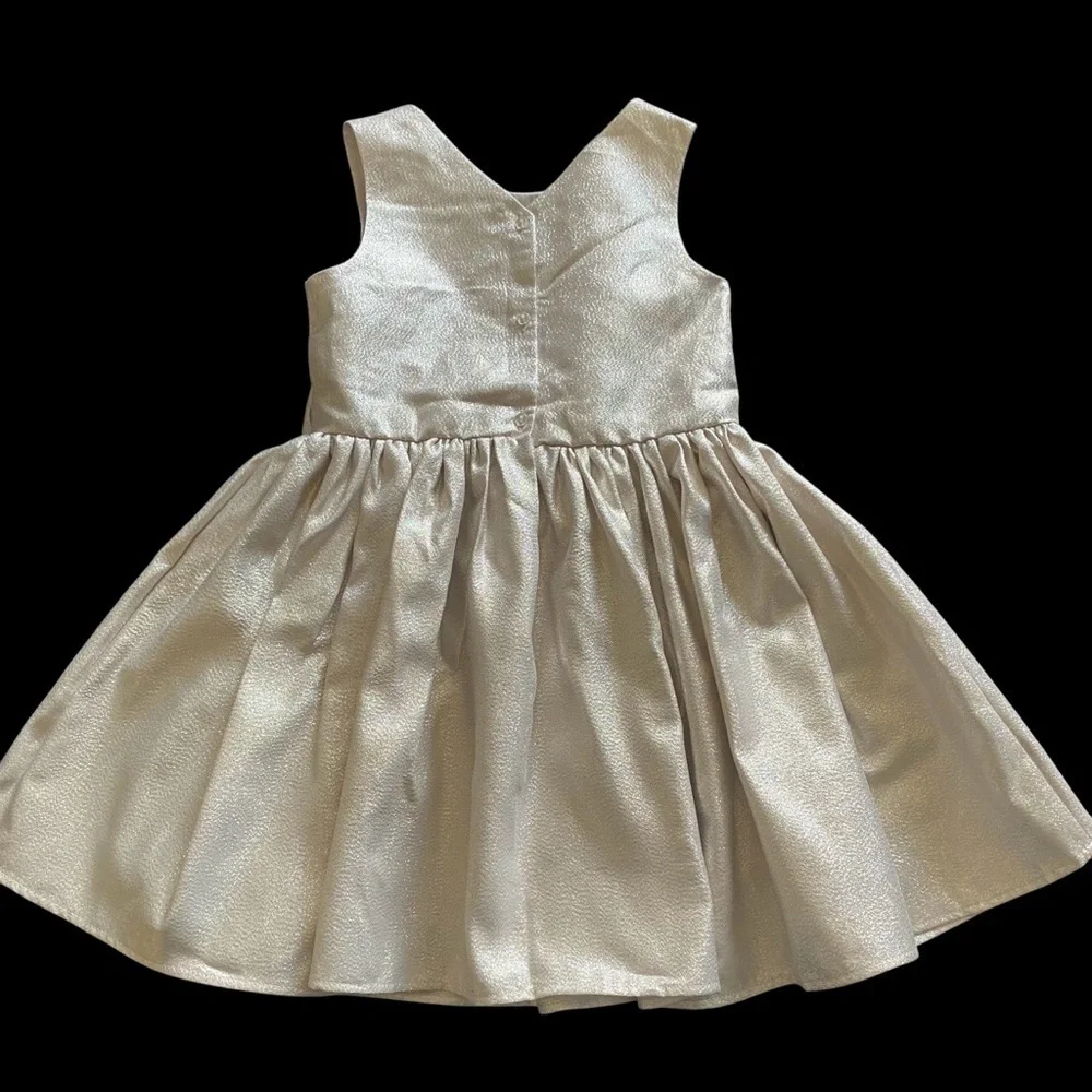 H&M-CHAMPAGNE SHIMMER DRESS-GIRLS SIZE 5